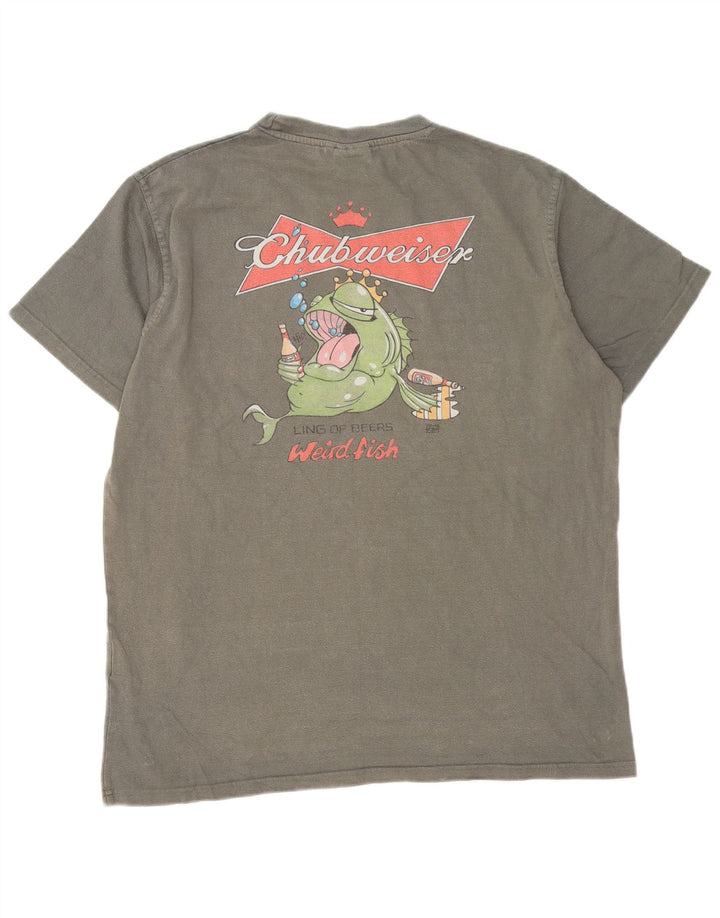 Tricou grafic pentru bărbați Weird Fish Top mare bumbac gri