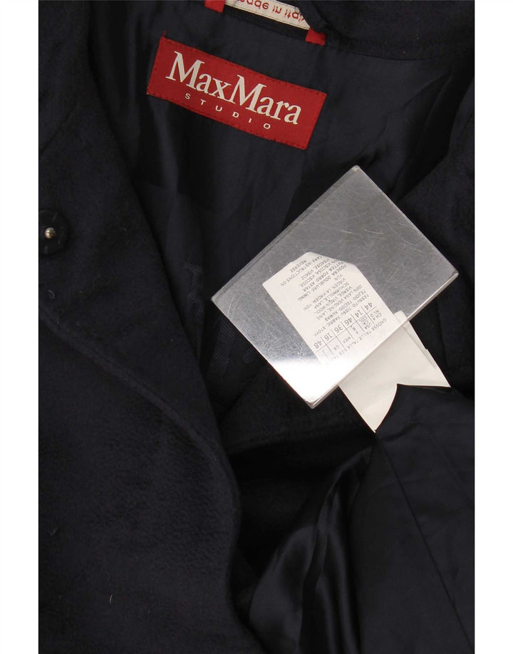 Pardesiu pentru femei Max Mara UK 16 mare din lână virgină bleumarin