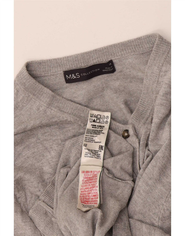 Pulover cardigan crop pentru femei Marks & Spencer UK 14 Medium Gri Pete