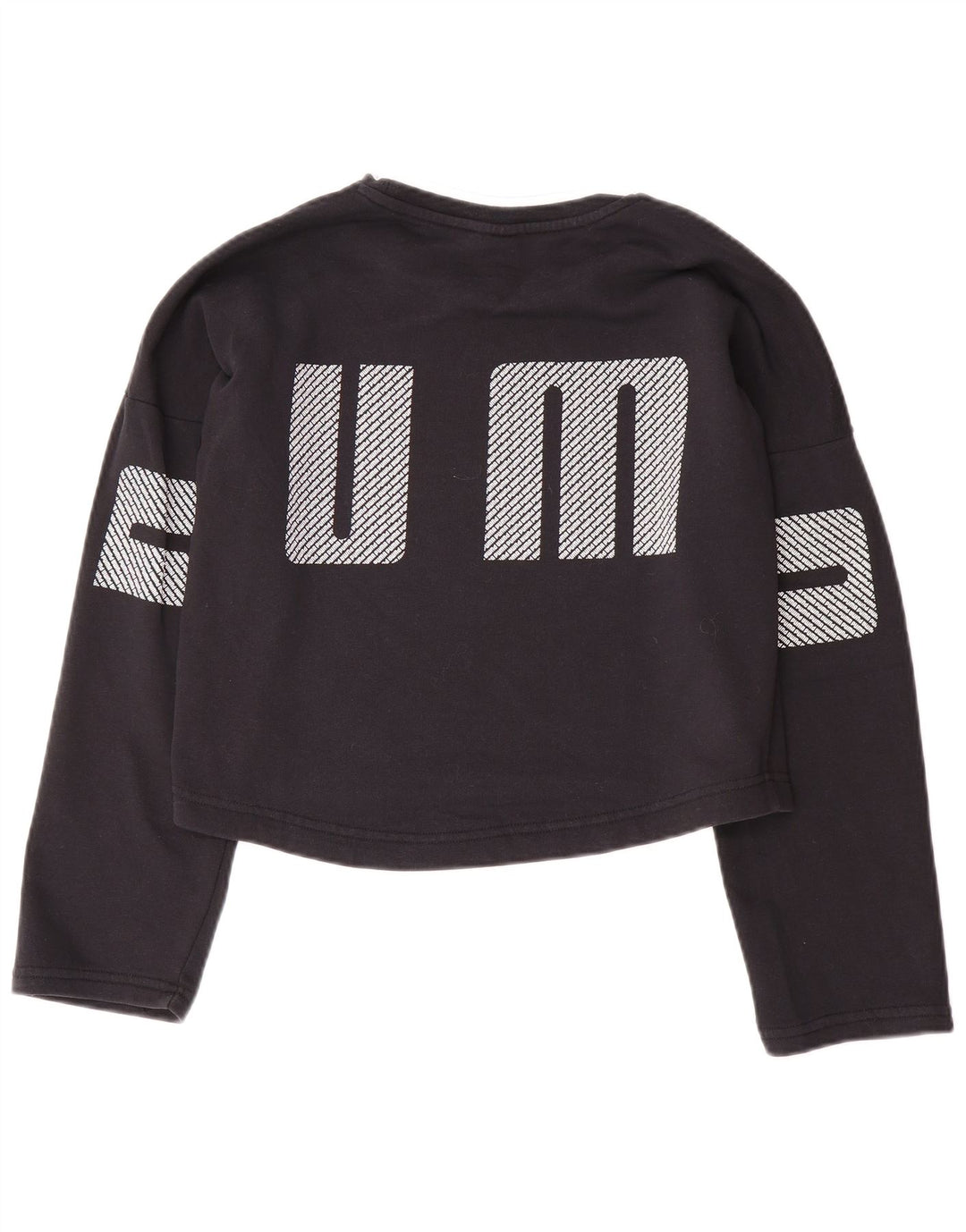 Pulover de hanorac oversized Crop Graphic pentru femei Puma UK 10 Small Black