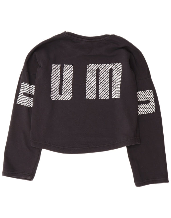 Pulover de hanorac oversized Crop Graphic pentru femei Puma UK 10 Small Black