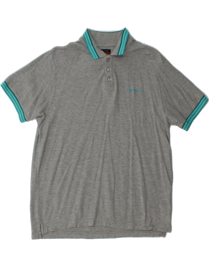 PIERRE CARDIN Mens Polo Shirt XL Grey Cotton Vintage Pierre Cardin and Second-Hand Pierre Cardin from Messina Hembry 