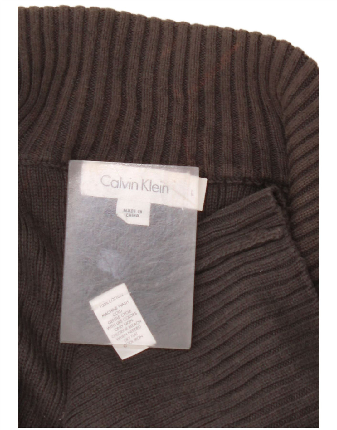 Pulover pentru bărbați CALVIN KLEIN, cu fermoar, cu gât, bumbac mare, gri