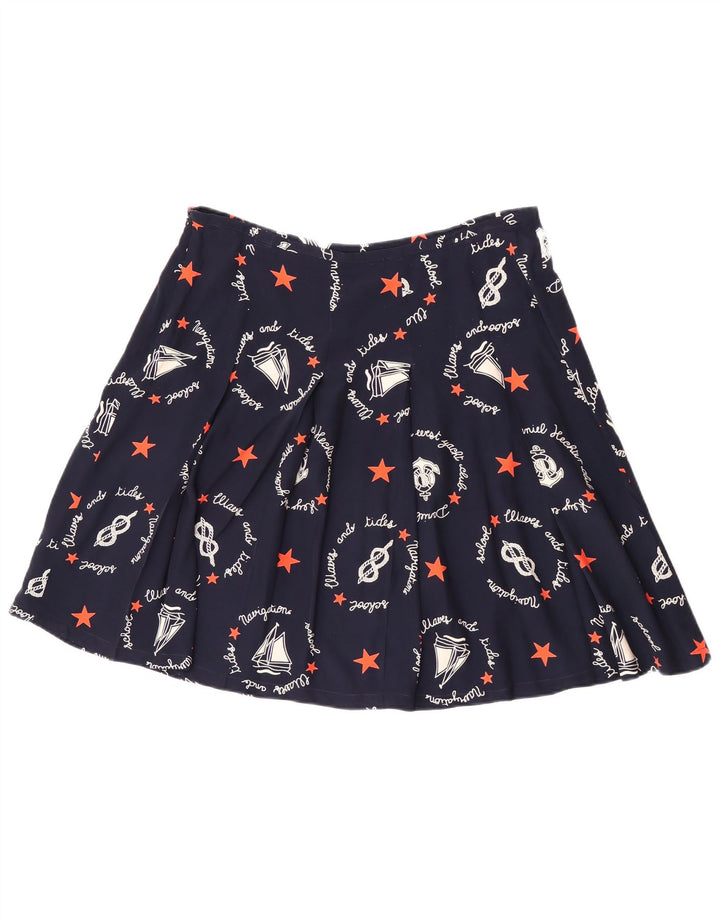 Fustă A-Line Grafică Vintage pentru Damă W30 Medium Bleumarin Geometric