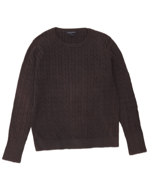 Pulover pentru femei Lands End, cu gât de barcă, UK 10, bumbac, albastru marin mic