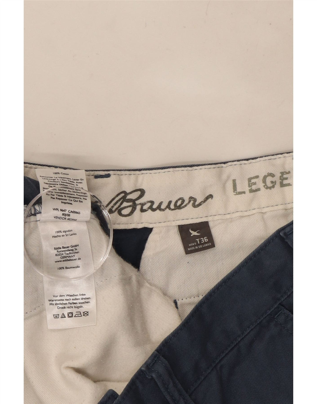 Pantaloni scurți chino Legend pentru bărbați EDDIE BAUER W36 mari, bumbac bleumarin