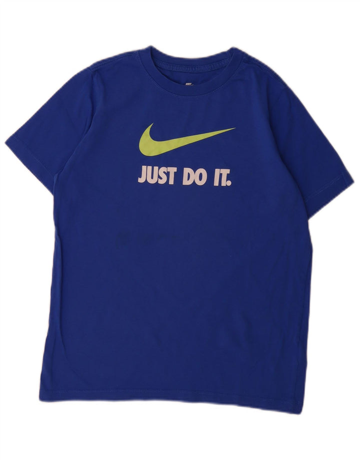 Tricou grafic pentru băieți NIKE Top 13-14 ani XL Bumbac albastru