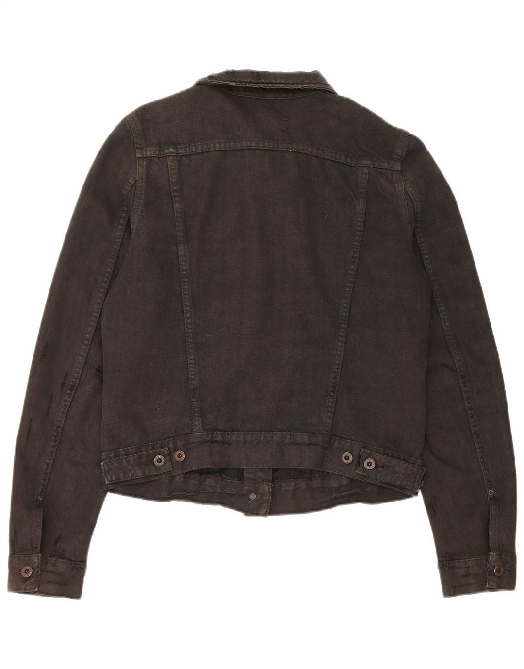 Jachetă de denim crop învechită Polo Ralph Lauren pentru femei UK 14 Medium Black