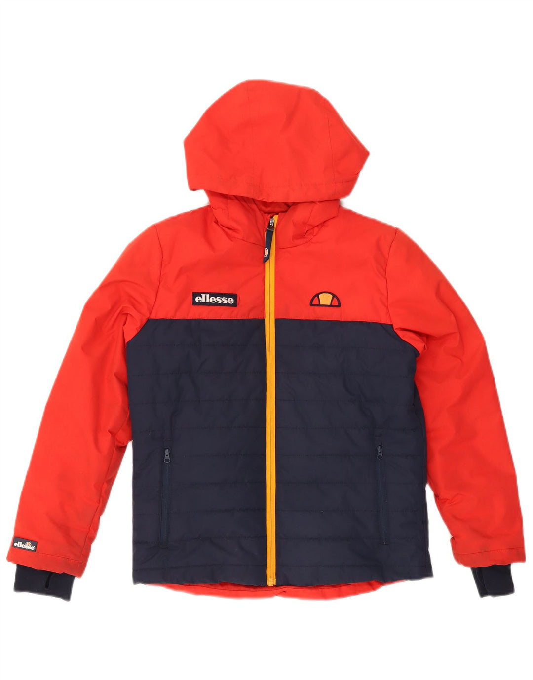 Jachetă căptușită cu glugă pentru băieți Ellesse, 10-11 ani, poliester color bloc roșu