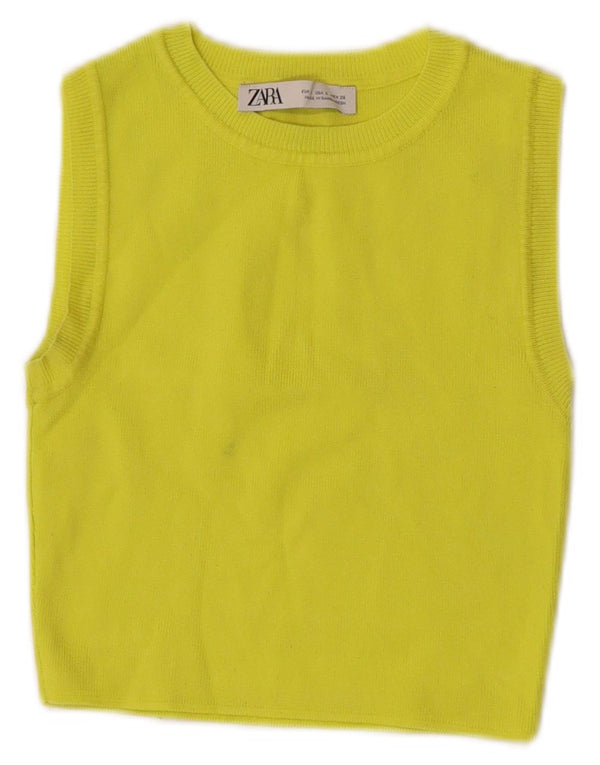 Top tanc pentru femeie Zara Crop Vest UK 8 Small Yellow
