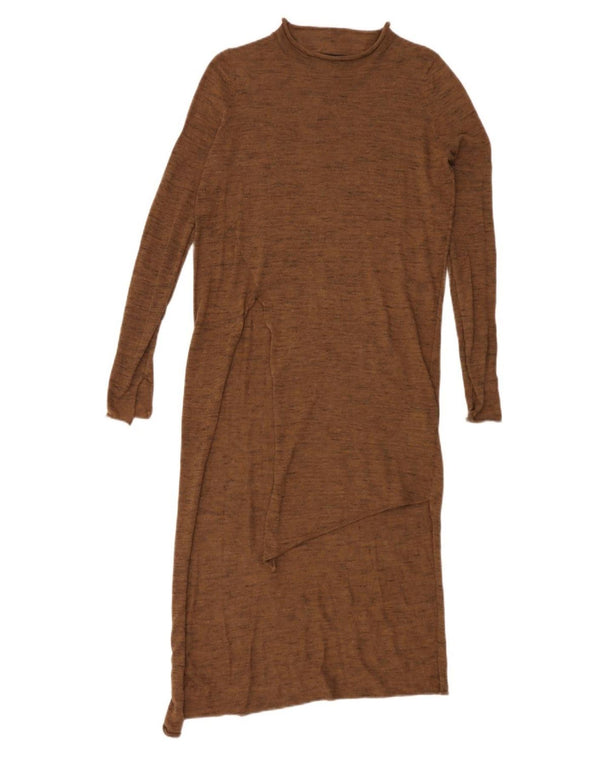 Rochie Pulover Asimetrică pentru Femei Zara UK 10 Mic Maro Poliester
