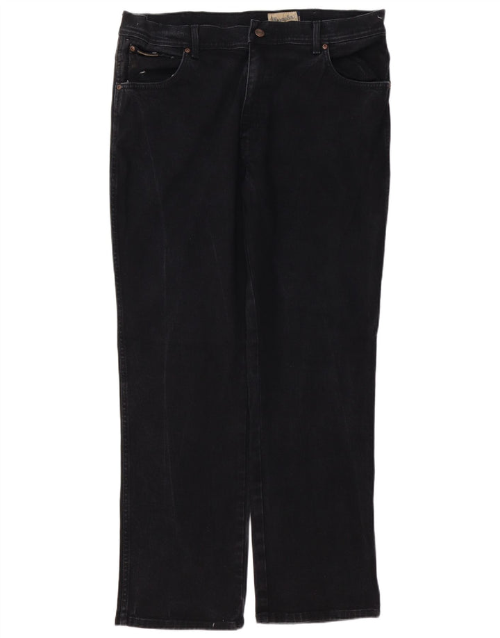 WRANGLER Blugi drepte pentru bărbați Texas W38 L32 bumbac negru