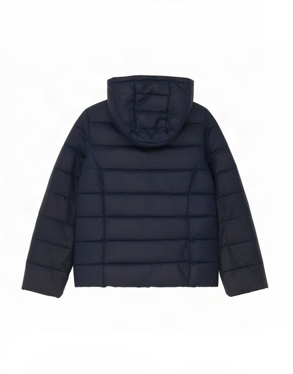 Jachetă căptușită cu glugă Benetton pentru fete 10-11 ani XL bleumarin color block