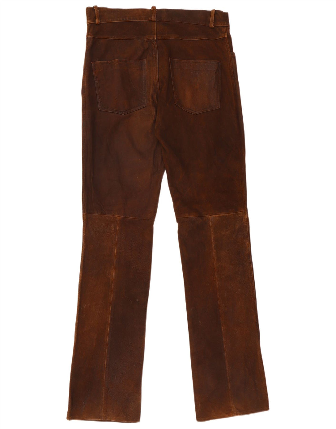 Pantaloni drepți din piele vintage pentru femei W30 L35 maro
