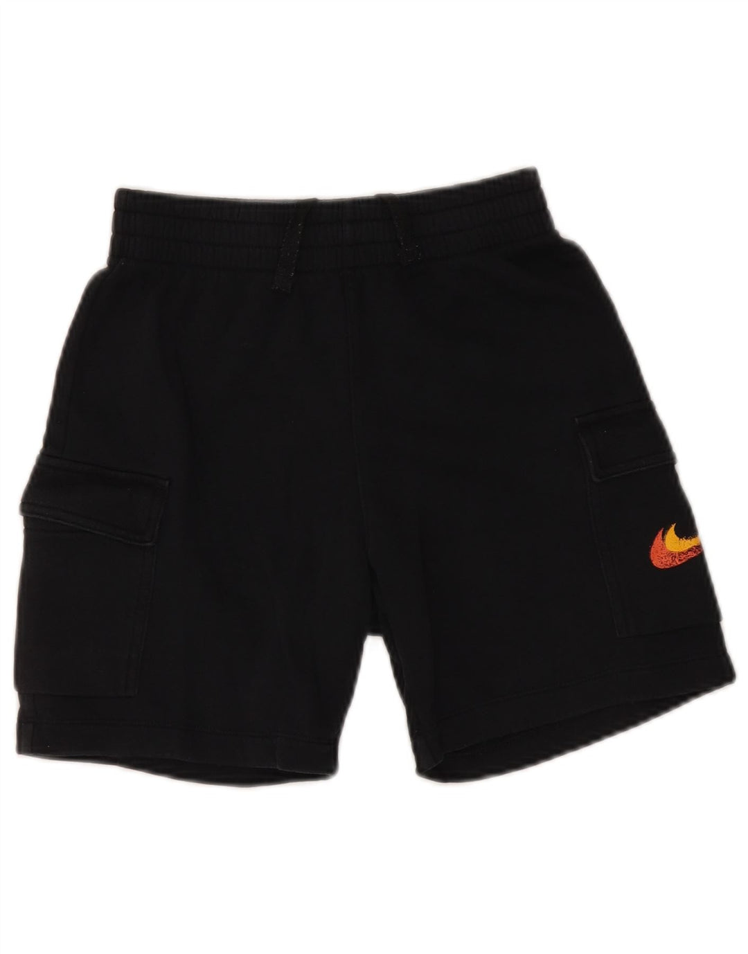 Pantaloni scurți sport pentru băieți NIKE 10-11 ani, bumbac mediu negru