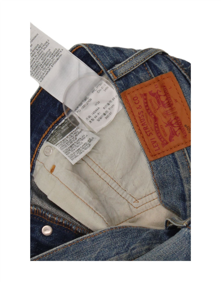 Pantaloni scurți Levi's 501 din denim distressed W26 Small Blue Bumbac
