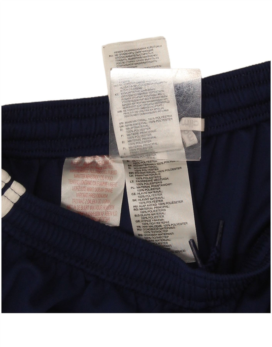 Pantaloni scurți sport Adidas Climalite pentru băieți 13-14 ani, albastru bleumarin, poliester