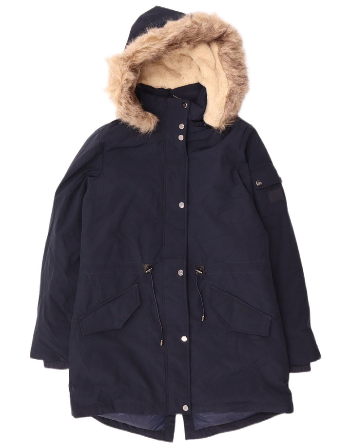 Jachetă parka cu glugă pentru femei Ralph Lauren UK 10 Poliester bleumarin mic