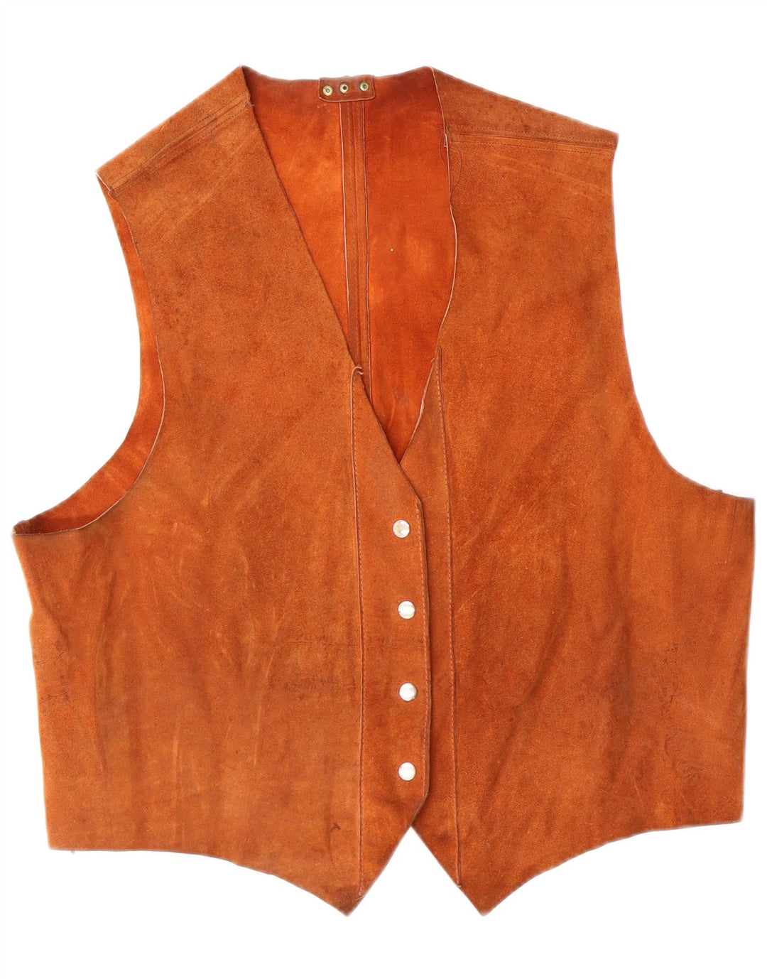 Vestă vintage pentru femei de piele intoarsa UK 18 XL maro Western
