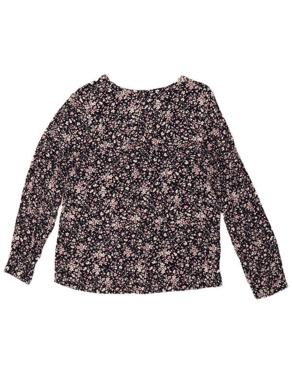 Crew Clothing Bluză cu mânecă lungă pentru femei Top UK 12 Medium Bleumarin Floral