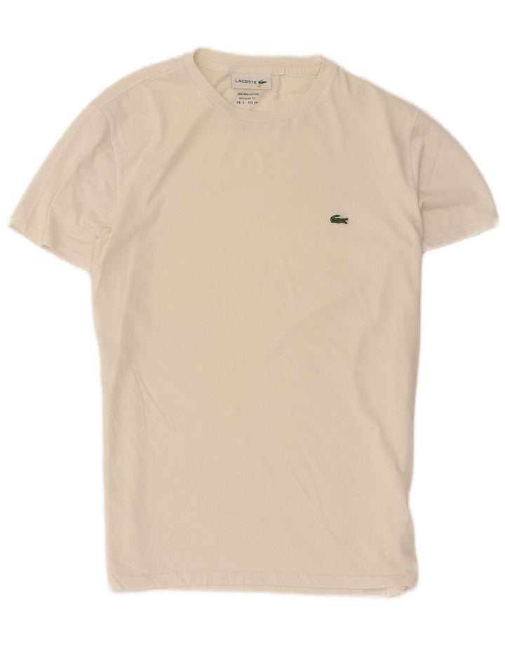 Tricou Lacoste pentru femei, cu croiala normală, marimea 4, bumbac alb mediu