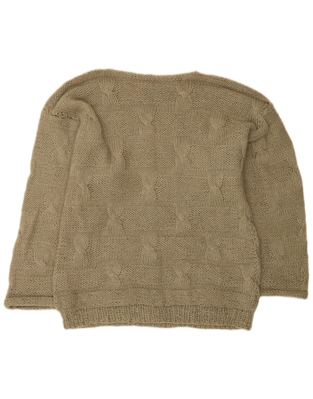 Pulover vintage pentru bărbați cu gâtul barcă, kaki mediu