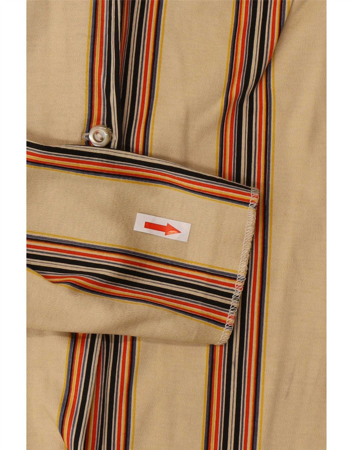 Cămașă Vintage Femei IT 44 Medium Bej Bumbac dungi