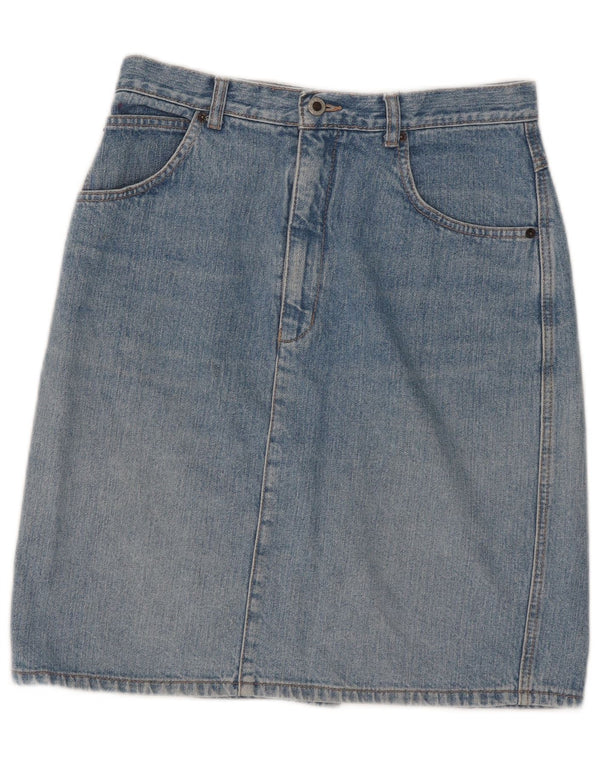 Fusta de blugi vintage pentru femei W31 bumbac albastru mediu