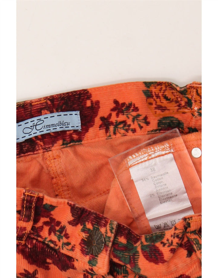 HIMMELBLAU Pantaloni de velur pentru femei EU 38 Medium W28 L28 Orange Floral