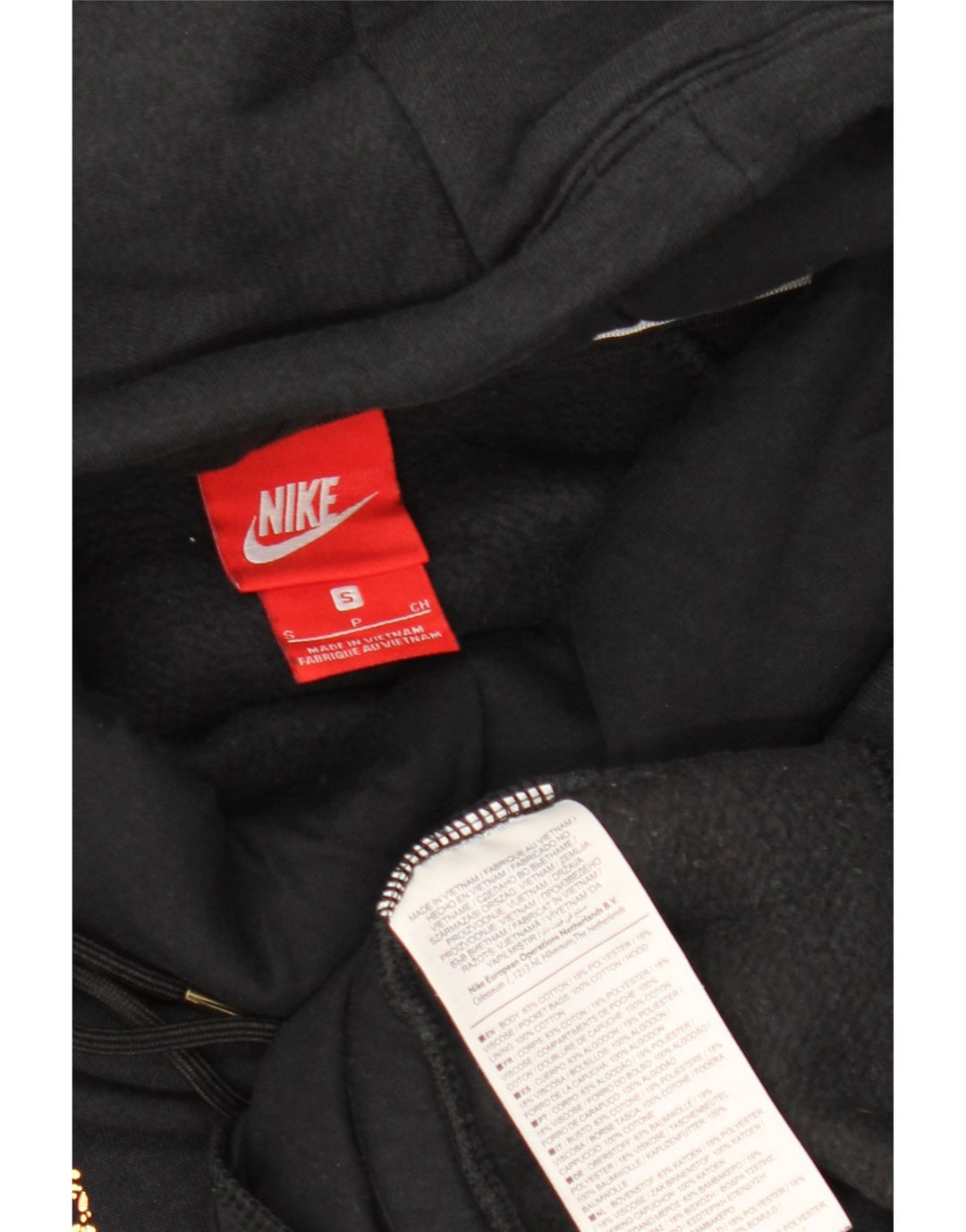 Pulover NIKE pentru femei, supradimensionat, cu capota, UK 10, bumbac negru