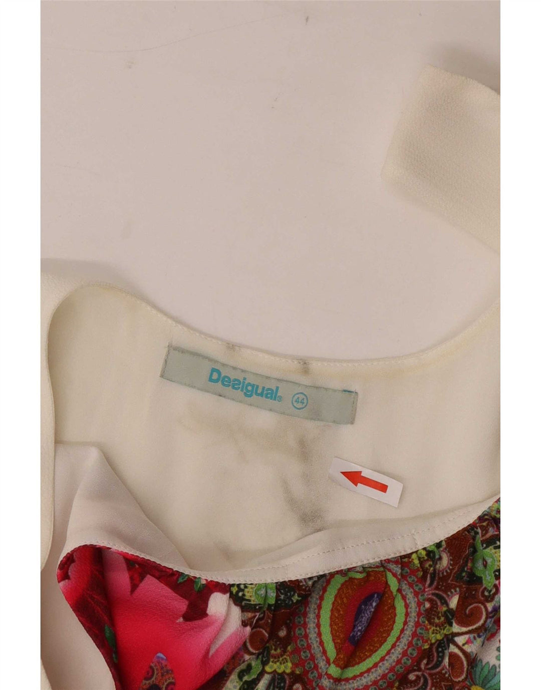 Top cu tunică fără mâneci pentru femei Desigual EU 44 XL Poliester floral alb