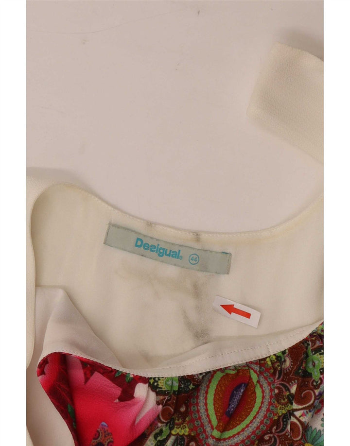 Top cu tunică fără mâneci pentru femei Desigual EU 44 XL Poliester floral alb