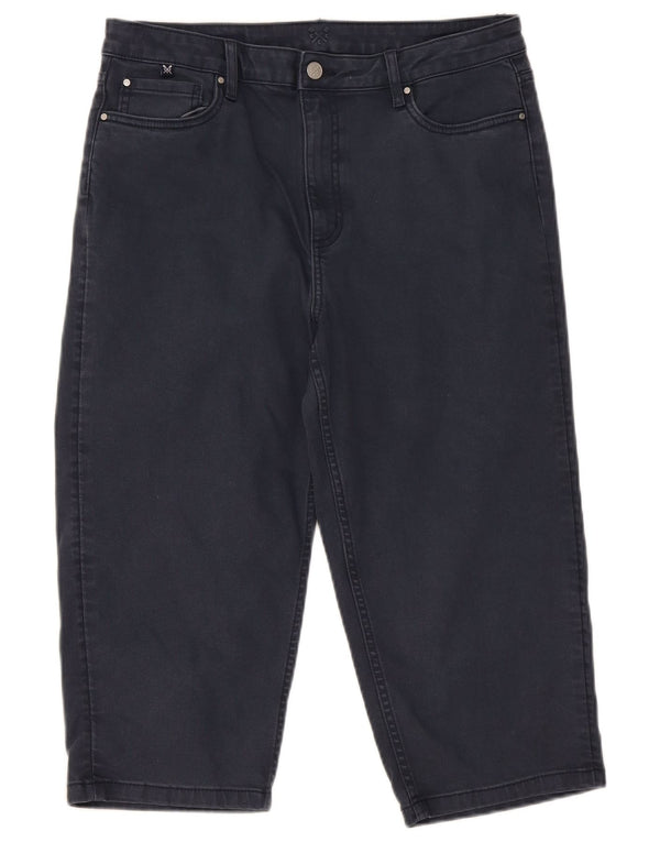 Crew Clothing Blugi Capri cu talie înaltă pentru femei UK 14 Large W32 L20 Bleumarin
