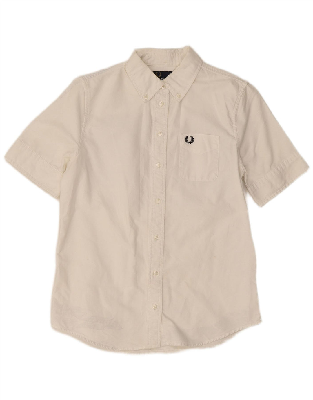 Cămașă cu mânecă scurtă pentru femei Fred Perry UK 8 mic bumbac alb