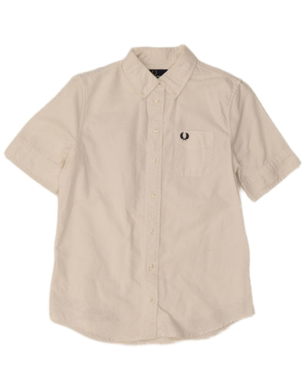 Cămașă cu mânecă scurtă pentru femei Fred Perry UK 8 mic bumbac alb