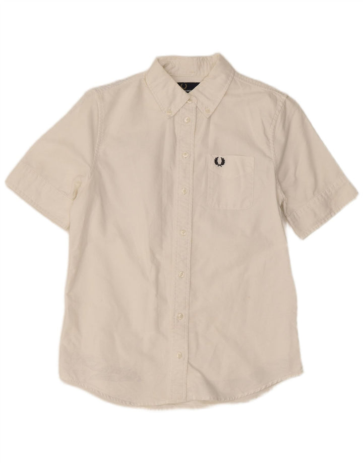 Cămașă cu mânecă scurtă pentru femei Fred Perry UK 8 mic bumbac alb