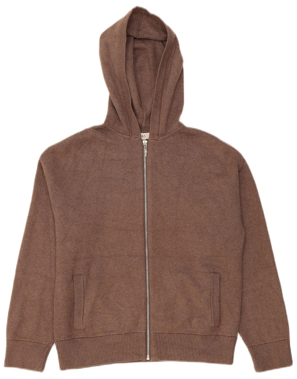 Pulover cardigan cu fermoar complet pentru femei Marks & Spencer UK 14 maro mediu