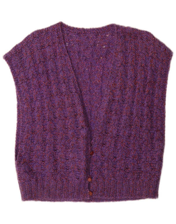 Vestă vintage pentru femei din tricot Marea Britanie 14, mov, pete