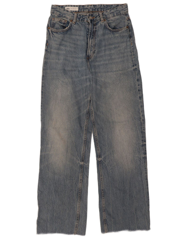 Blugi largi pentru femei cu talie înaltă Zara EU 40 Medium L30 L31 Bumbac albastru