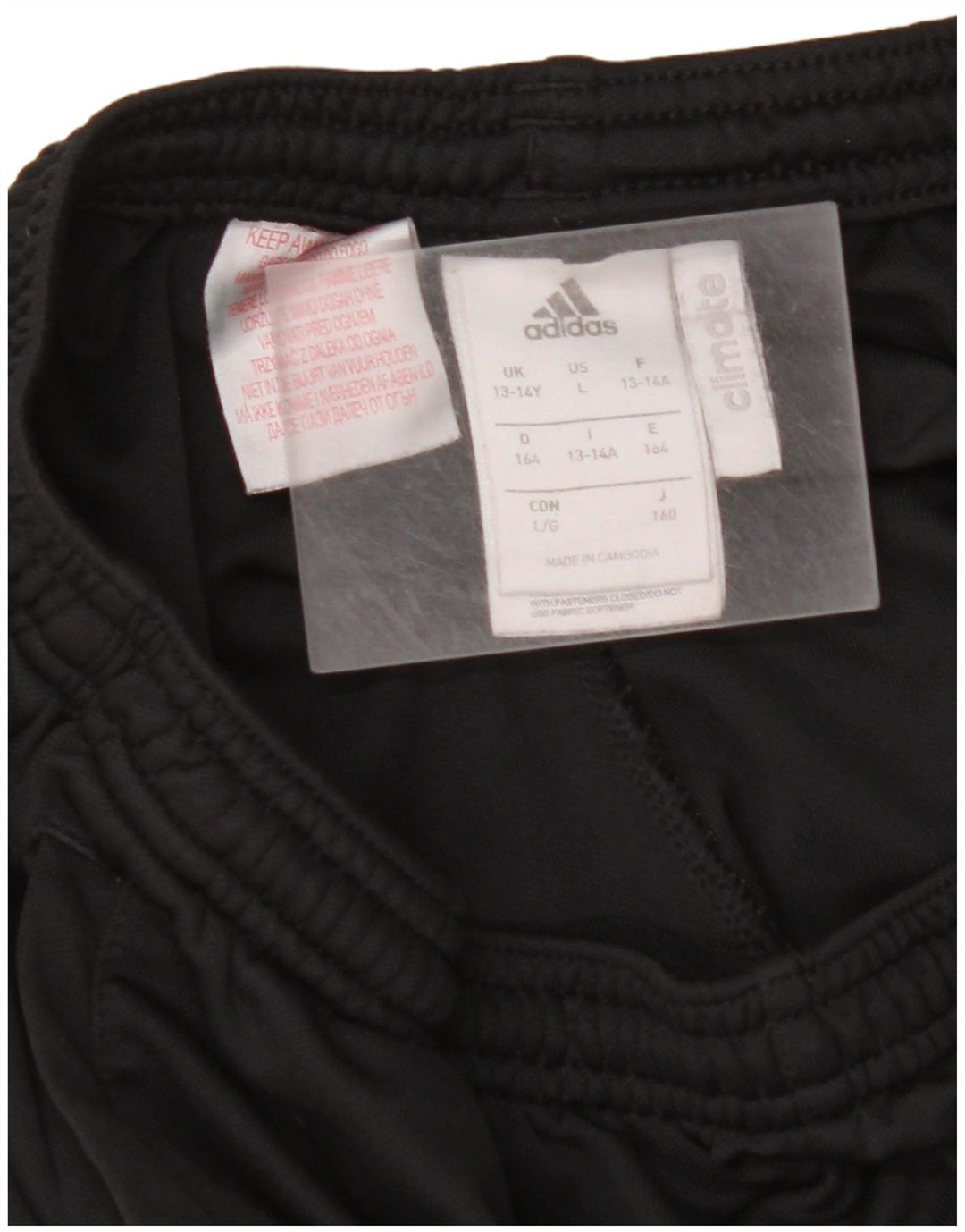Pantaloni de trening ADIDAS Climalite pentru baieti 13-14 ani poliester negru