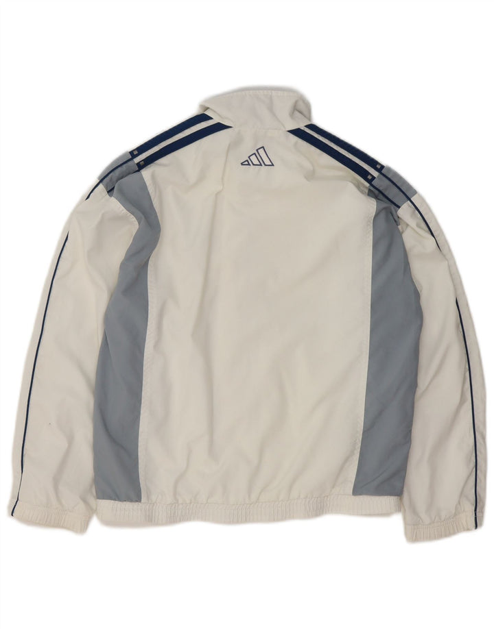 Jachetă de trening pentru băieți Adidas 11-12 ani, alb, poliester