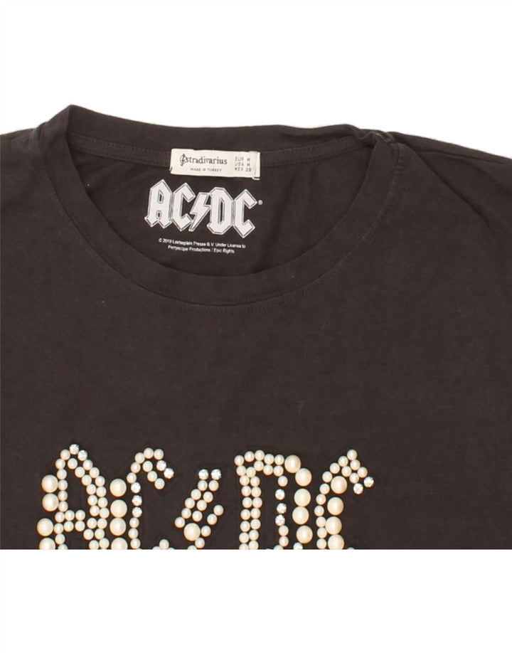 STRADIVARIUS Womens Graphic T-Shirt Top UK 14 Medium Black Cotton Vintage Stradivarius and Second-Hand Stradivarius from Messina Hembry 
