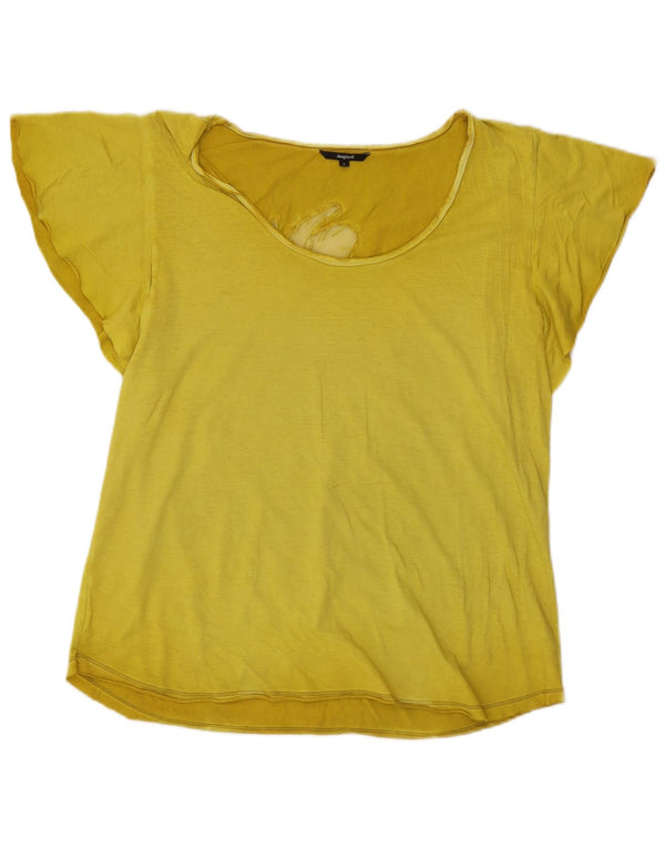 Tricou grafic Desigual pentru femei Top UK 16 Large Yellow Floral