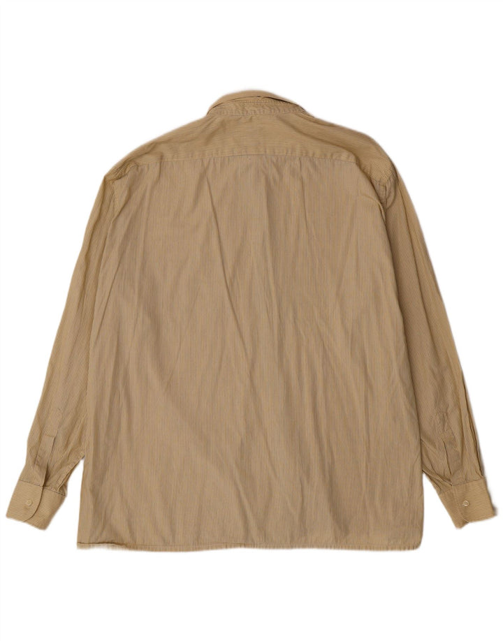 VINTAGE Mens Shirt Size 45 XL Beige Pinstripe