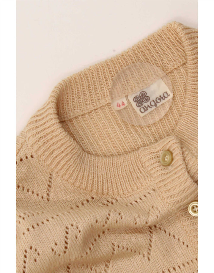 Pulover Cardigan Vintage pentru Damă IT 44 Medium Bej Angora