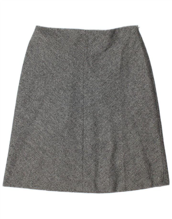Fustă în formă de A pentru femei Marks & Spencer UK 12 Medium W30 Lână nouă cu pete gri