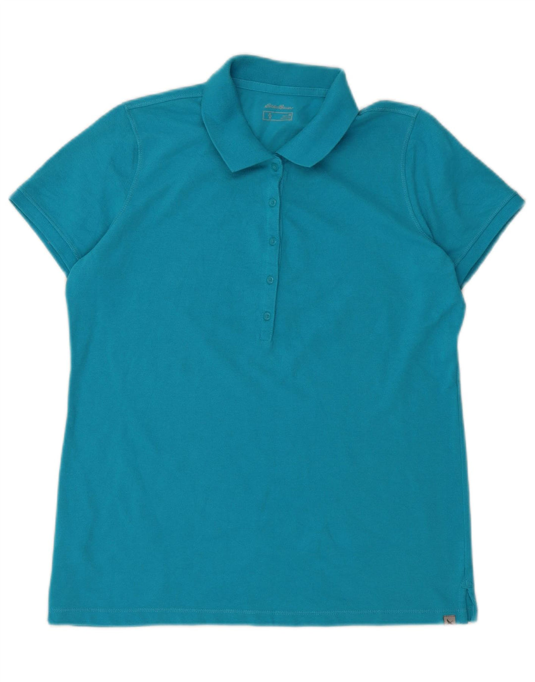 EDDIE BAUER Tricou polo pentru femei UK 14 Bumbac albastru mediu
