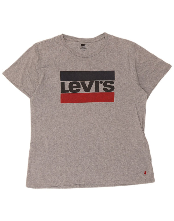 Tricou grafic pentru bărbați Levi's Top XL, bumbac cu pete gri