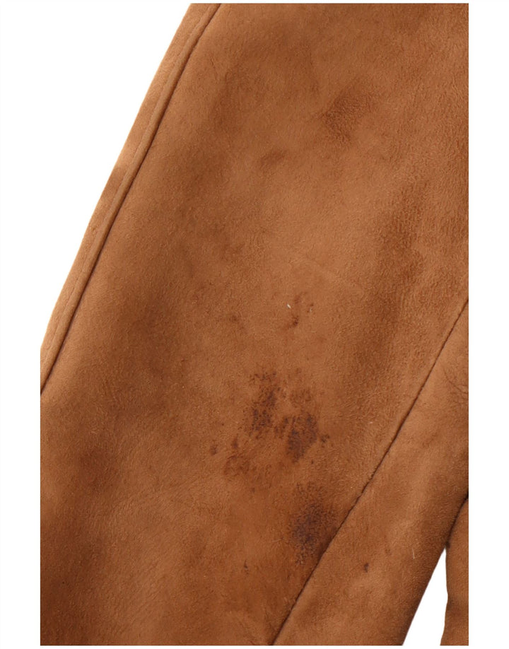 HEA TONA Palton din shearling pentru femei UK 14 maro mediu acrilic