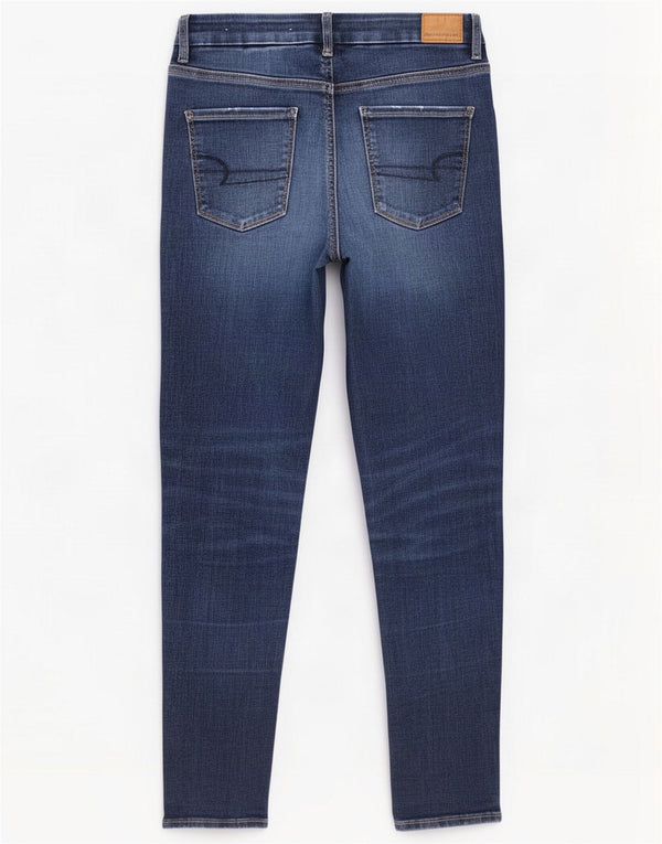 Blagi skinny pentru femei American Eagle UK 14 Large W30 L30 Blue Bumbac